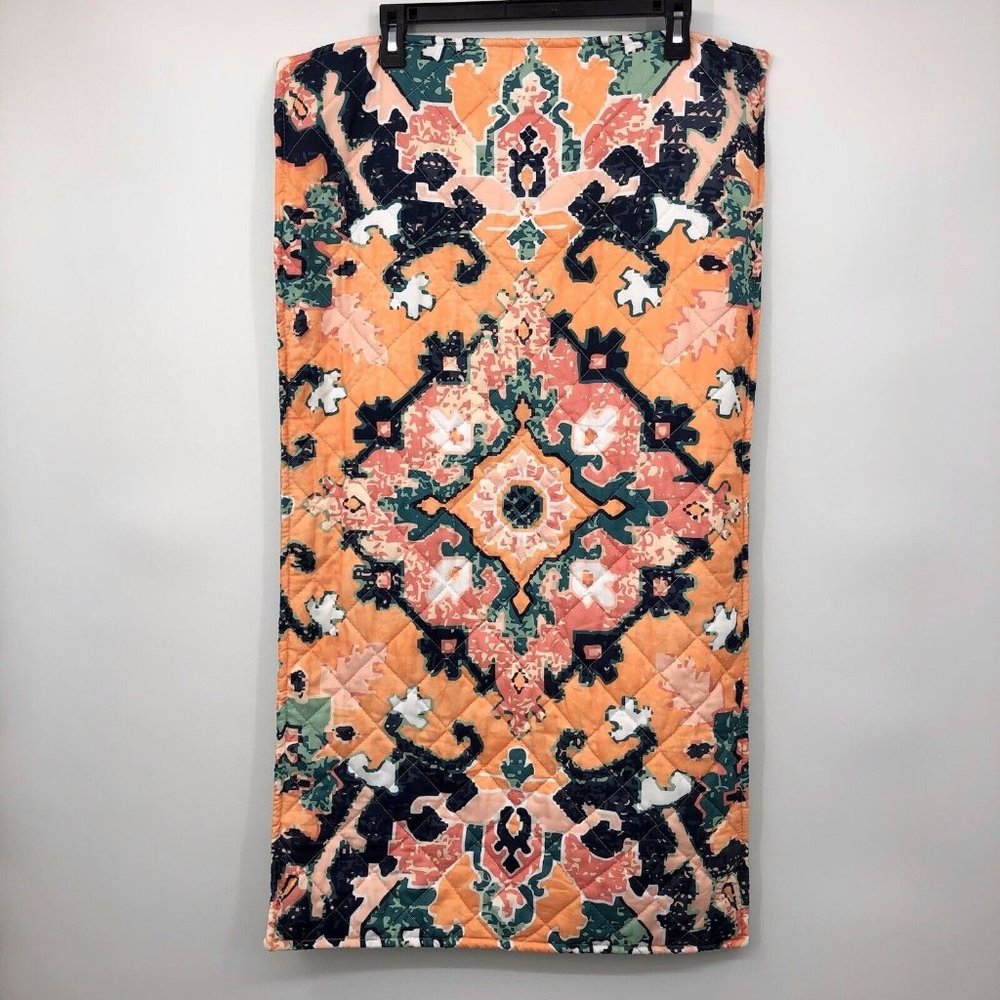 Design Source Two King Pillow Shams Floral Used Quilted Front 20” x 36”
